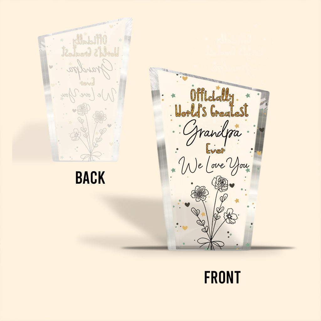 Offiziell die beste Mama der Welt – Geschenk für Mama, Oma, Ehefrau, Papa, Opa, Ehemann – Personalisierte Acrylplakette in individueller Form