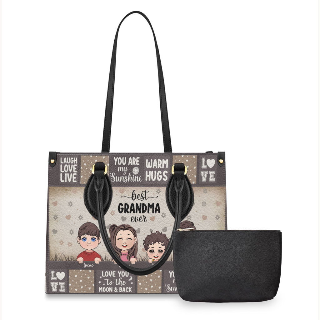 Beste Oma/Mama aller Zeiten – Geschenk für Oma – Personalisierte Lederhandtasche