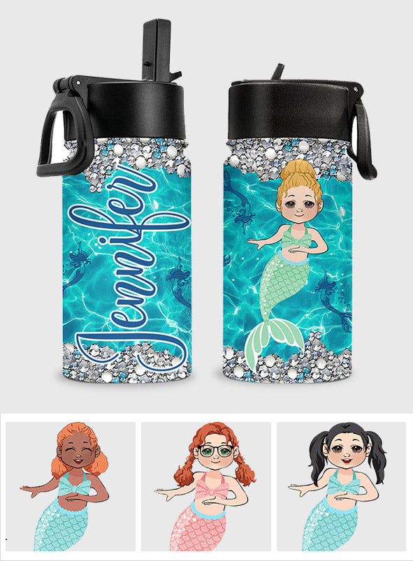 Little Mermaid - Personalized Family Kids Water Bottle