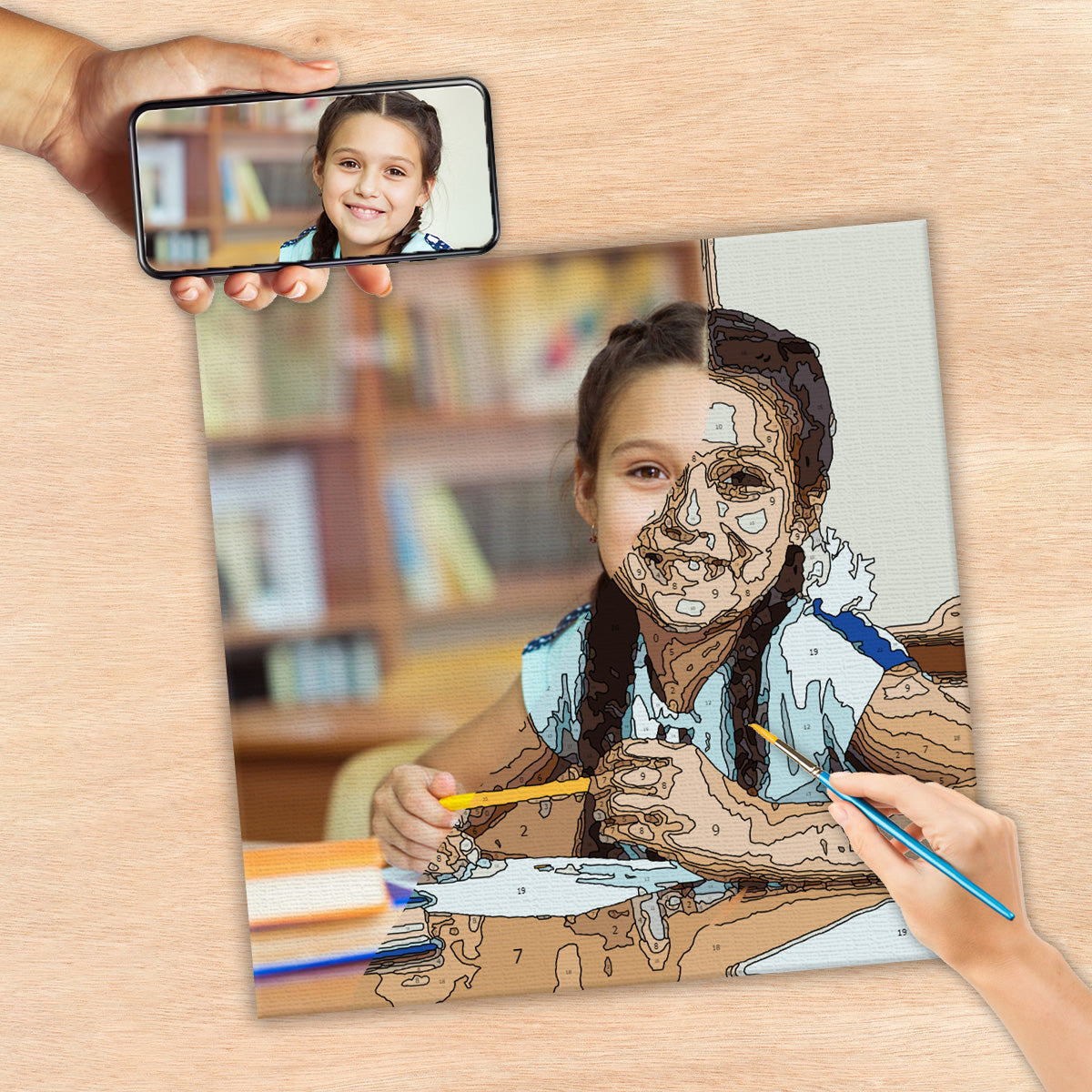 Individuelles Foto – Personalisiertes Malen-nach-Zahlen-Set für Kinder