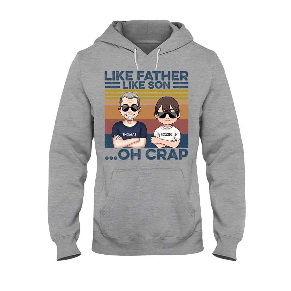 Wie der Vater, so der Sohn – Geschenk für Papa – Personalisiertes T-Shirt und Hoodie
