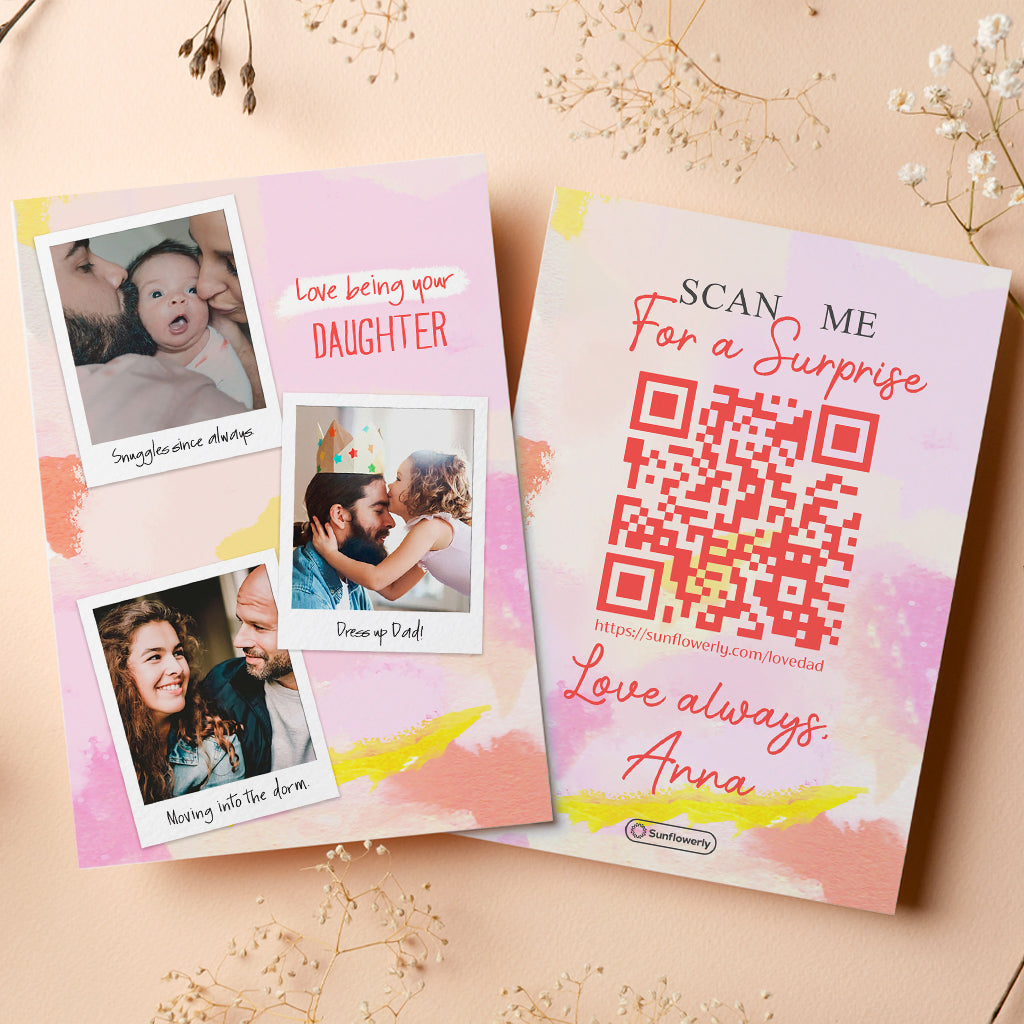 Ich liebe dich, deine Tochter – personalisierte QR-Grußkarte