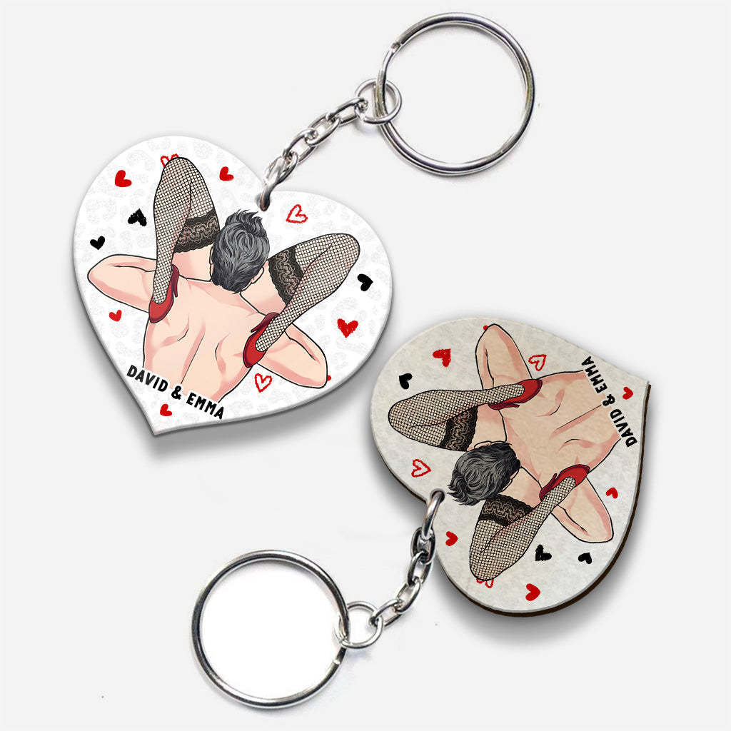 Naughty I Love Your Face - Personalized Couple Keychain