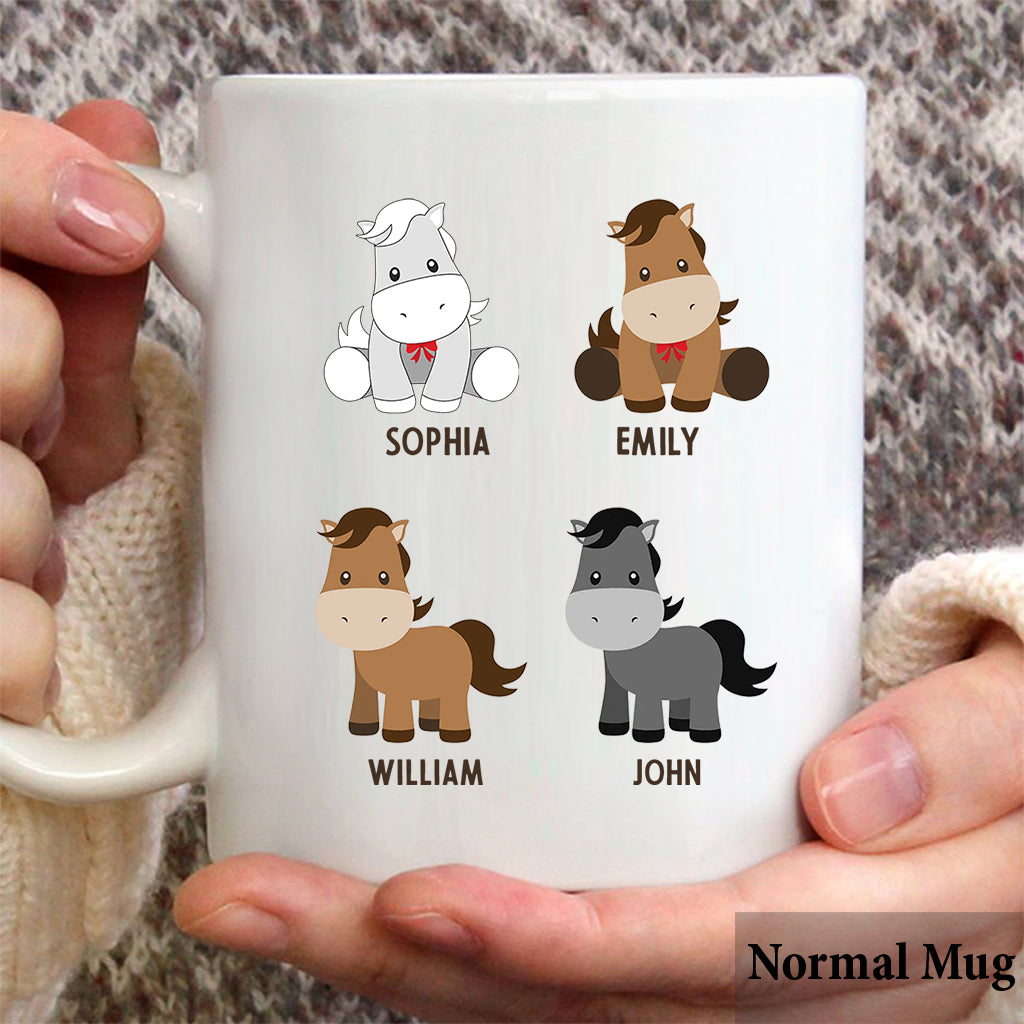 Daddy's Little Ponies – Pferdegeschenk für Papa, Opa, Ehemann, ihn – Personalisierte Tasse