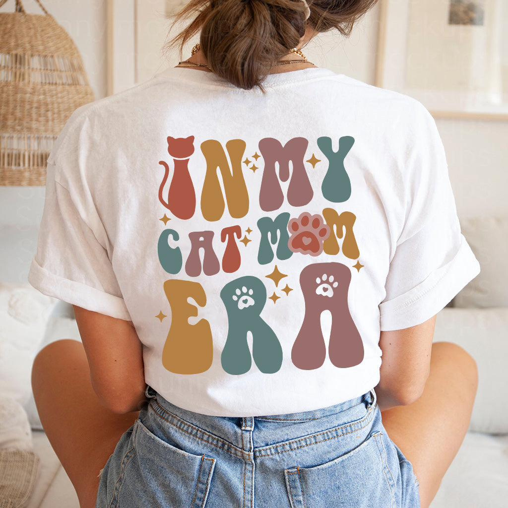 In meiner Hunde-/Katzenmama-Ära – Personalisiertes Katzen-T-Shirt und Hoodie