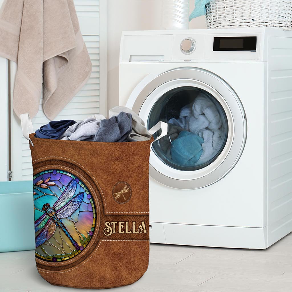 Stained Glass Dragonfly - Personalized Dragonfly Storage Basket
