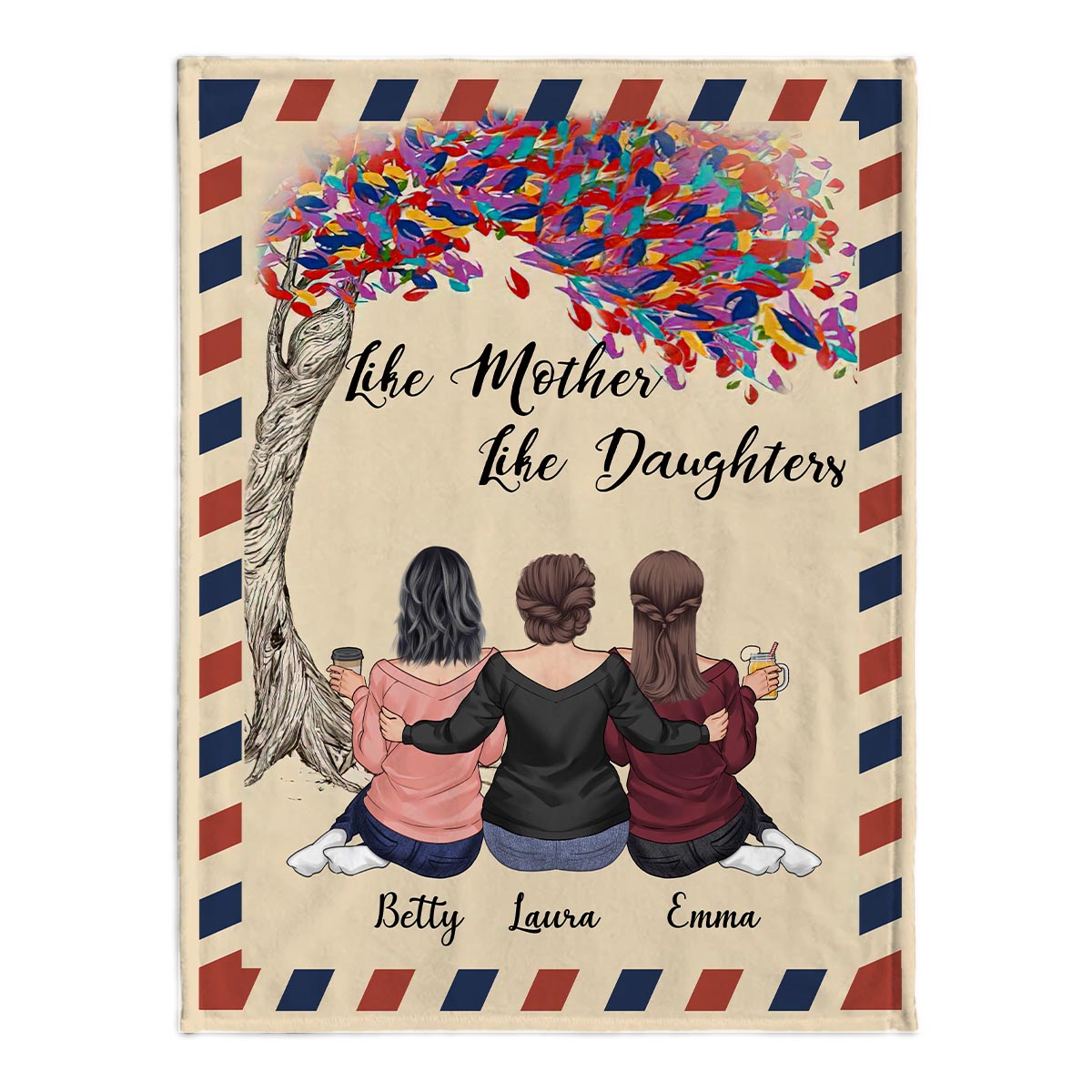 Liebe ist für immer – Geschenk für Mama, Tochter – Personalisierte Decke