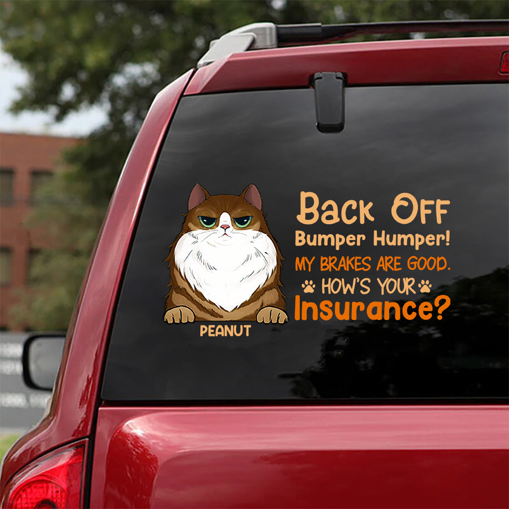 Back Off - Personalized Cat Decal Full