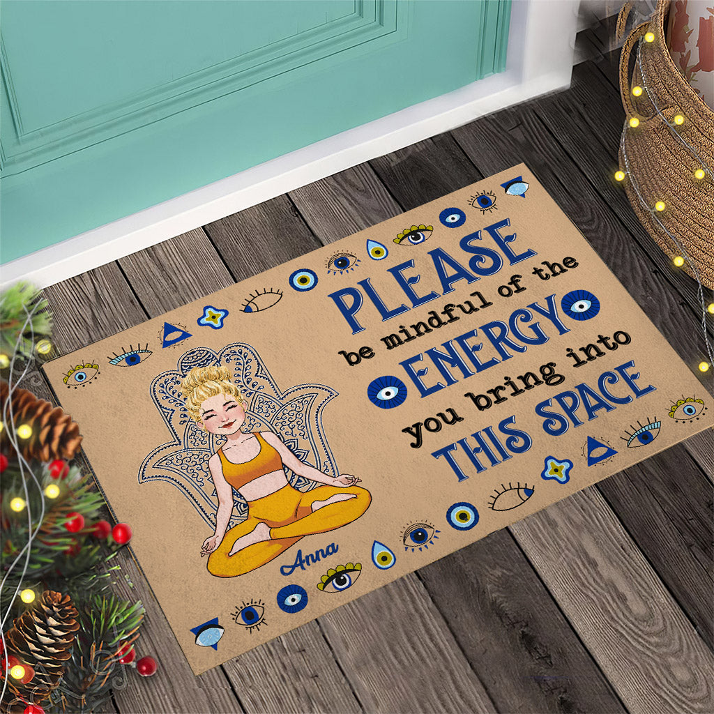 Mindful Of The Energy - Personalized Yoga Doormat