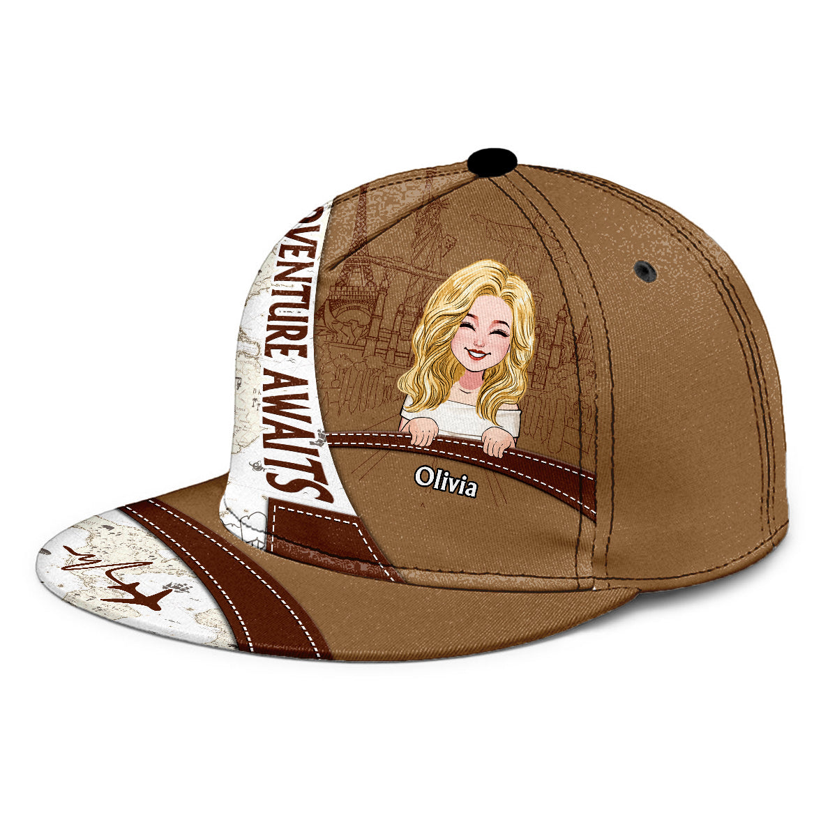 Das Abenteuer wartet – Personalisierte Reise-Snapback-Cap