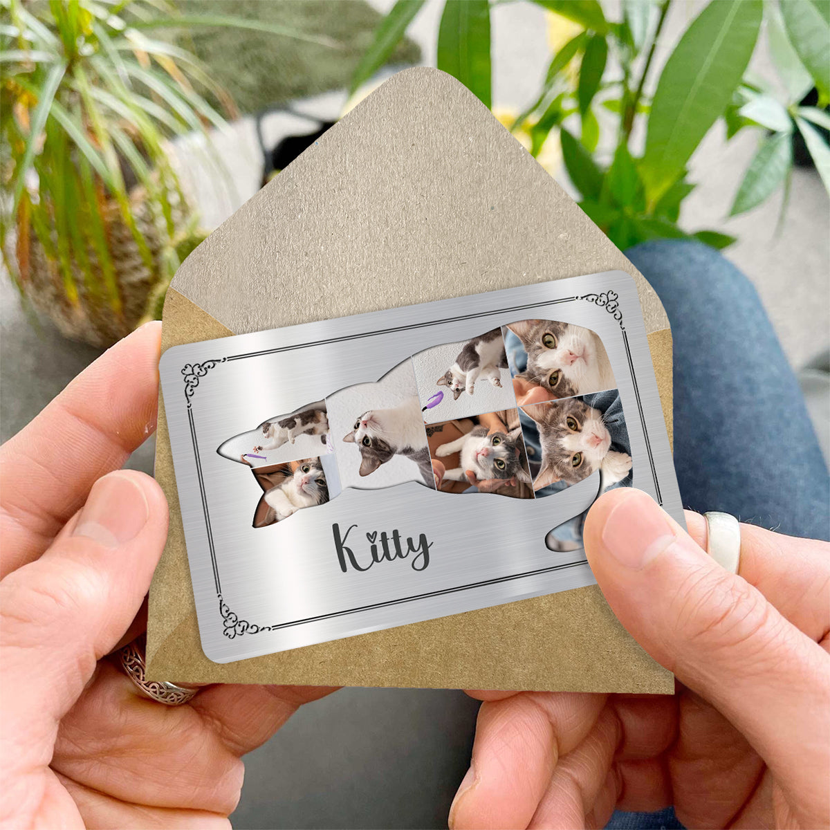 „Merke mich“ – Personalisierte Katzen-Geldbörsen-Einlegekarte