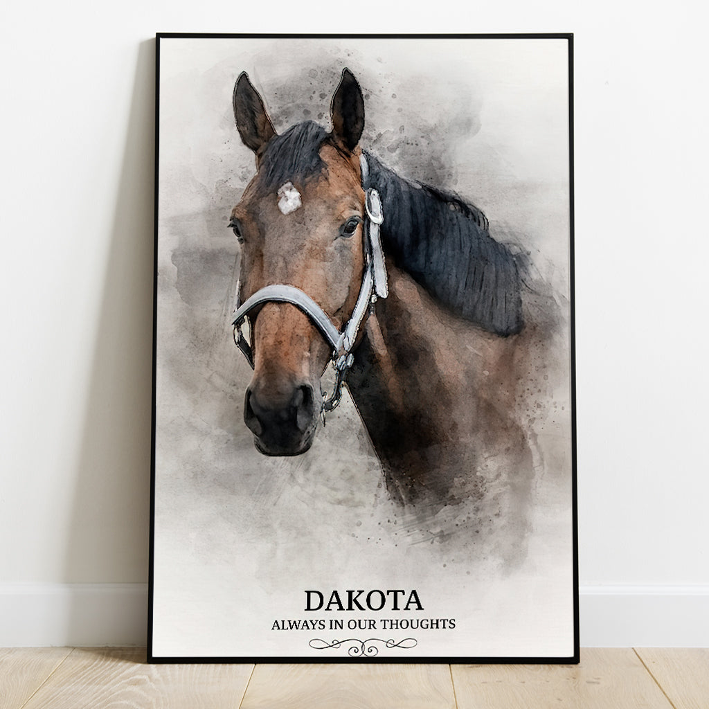 Always In Our Thought - Personalized Horse Canvas And Poster