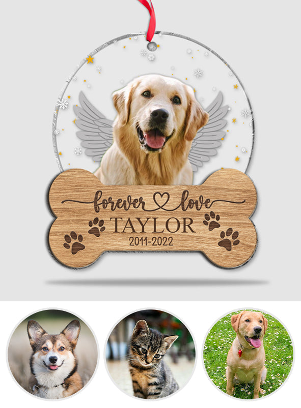 Für immer geliebter Hund – Geschenk für Hundeliebhaber, Trauernde und Katzenbesitzer – Personalisierter, zweilagiger Schmuckanhänger