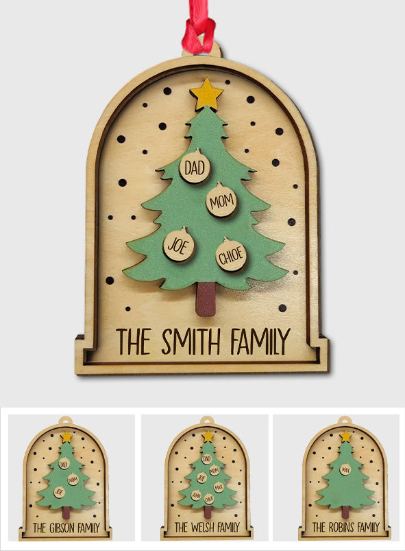 Frohe Weihnachten – Personalisierter zweilagiger Holzschmuck für die Familie
