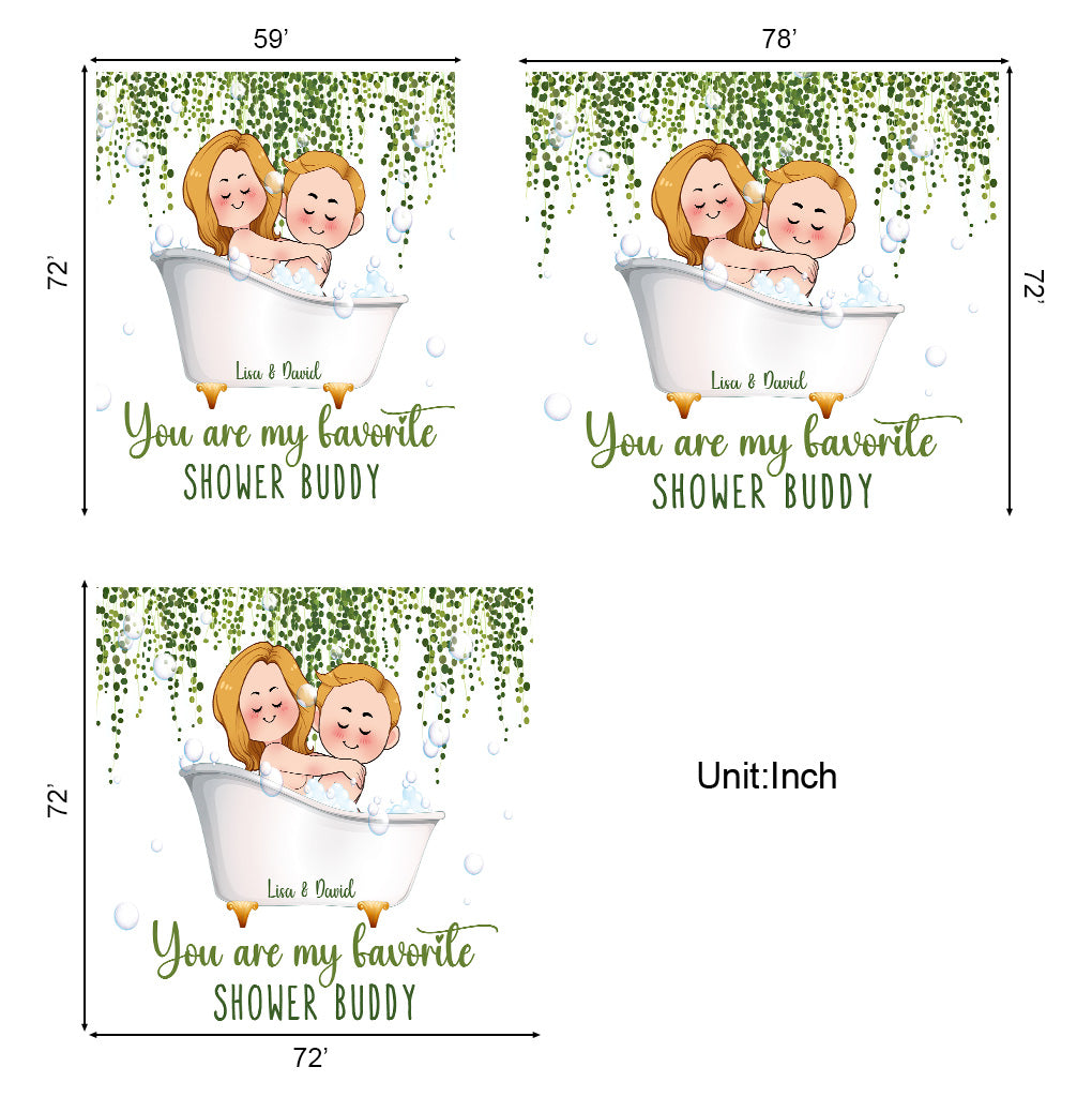 Du bist mein liebster Duschpartner – Personalisierter Duschvorhang für Paare