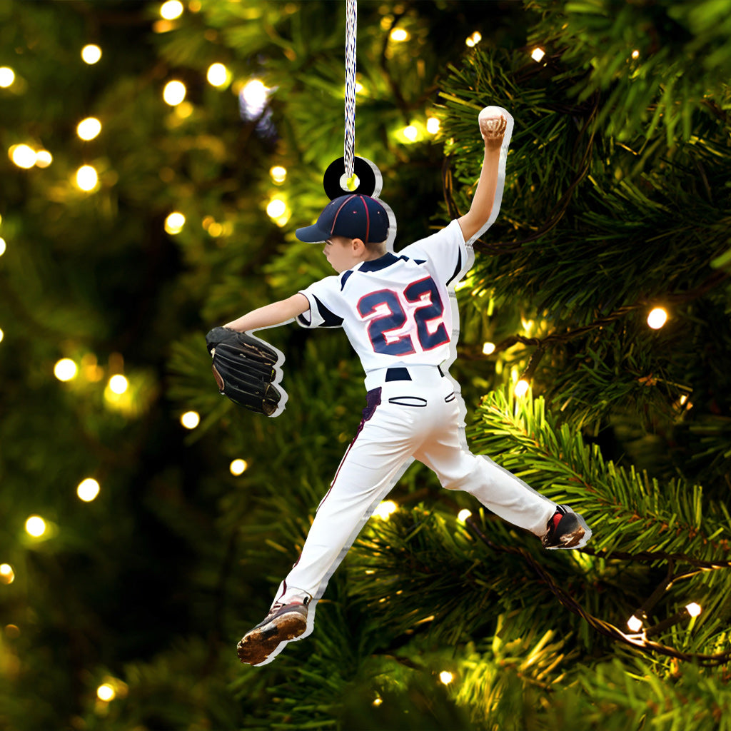 Foto-Ornament – ​​Baseball-Geschenk für Sohn, Tochter – Personalisierter Ornament