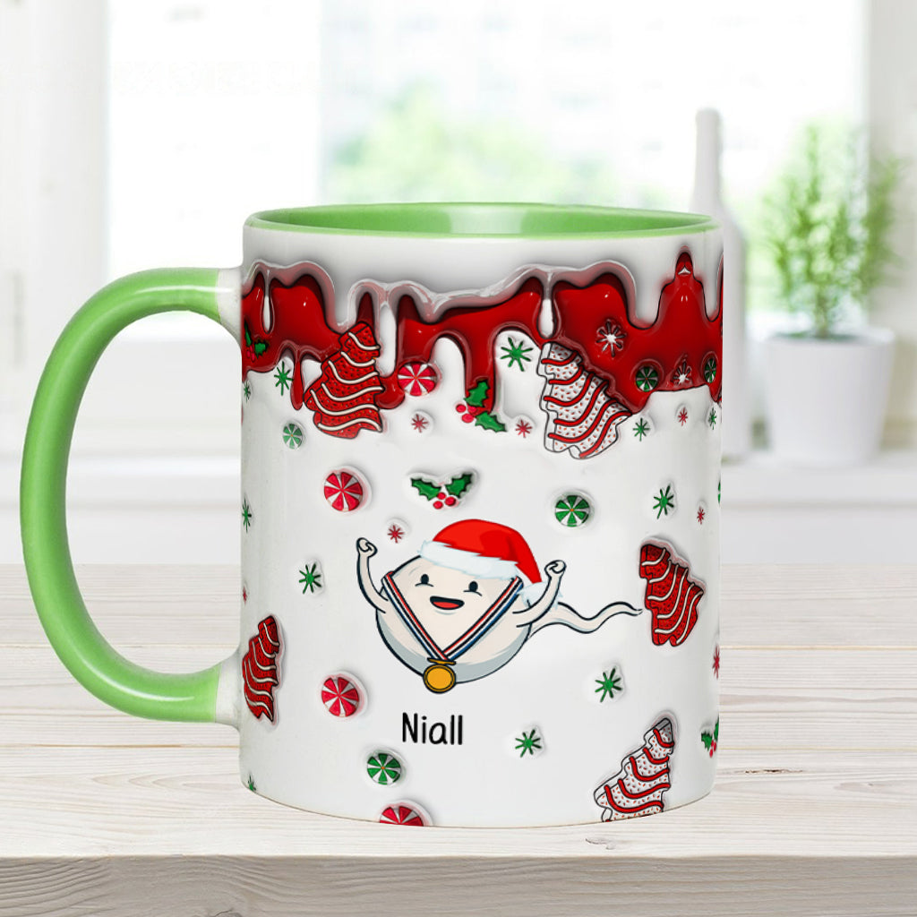 Merry Christmas Dad From Your Swimming Champion - Personalized Father Accent Mug