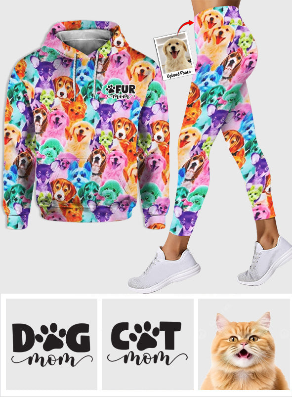 Foto-Einfügung im farbenfrohen Stil – Personalisierter Katzen-Hoodie und Leggings