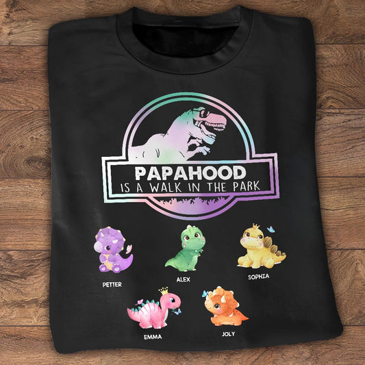 Vaterschaft ist ein Spaziergang – Geschenk für Papa, Opa – Personalisiertes T-Shirt und Hoodie