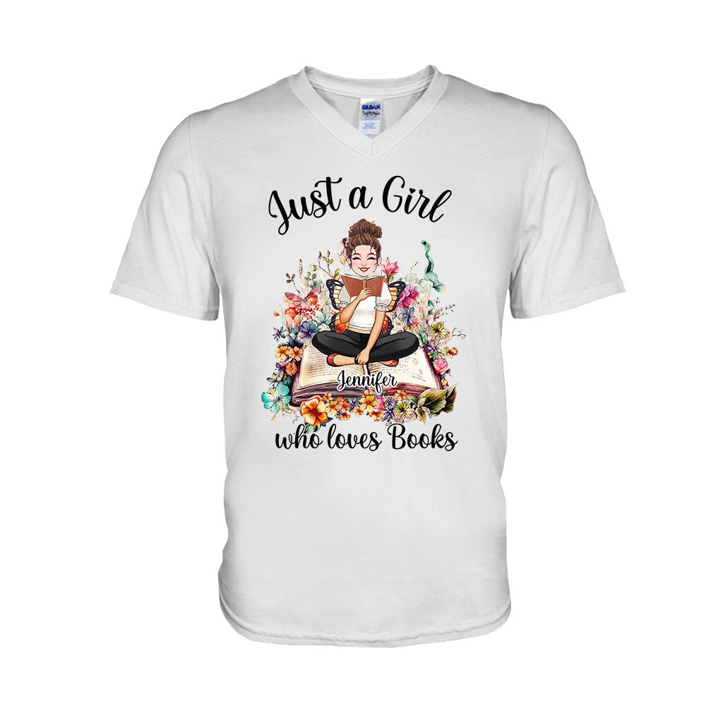 Einfach ein Mädchen, das Bücher liebt – personalisiertes Buch-T-Shirt und Hoodie