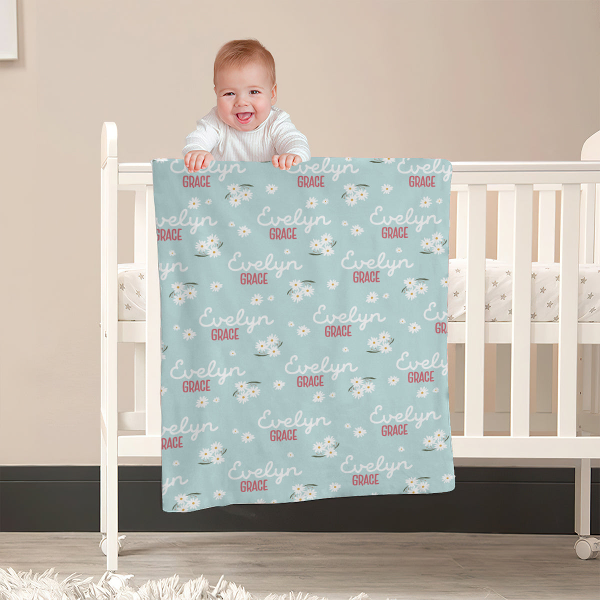 Daisy – Personalisierte Babydecke mit individuellem Namen