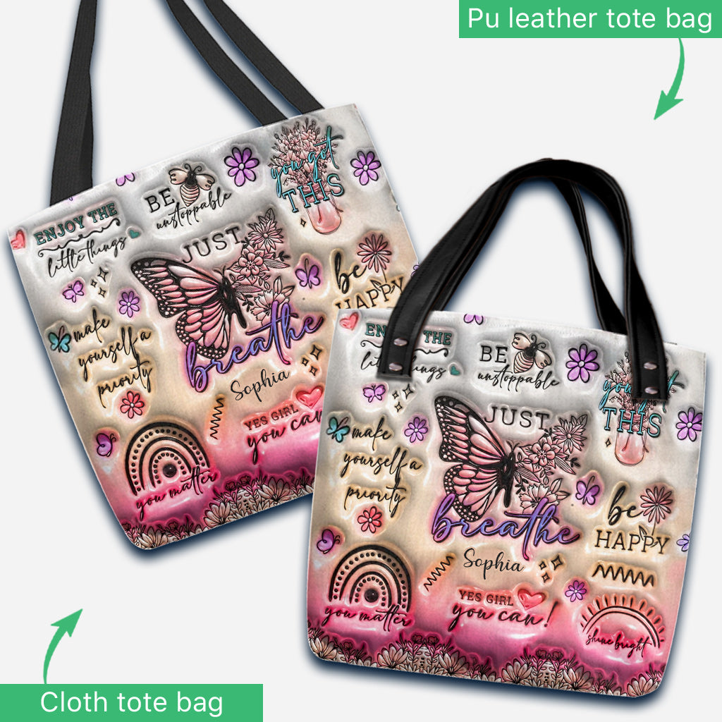 Positive Affirmationen Schmetterling - Personalisierte Schmetterlings-Tragetasche