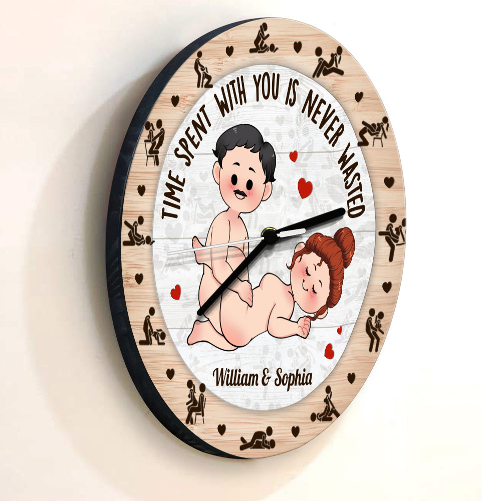 Time Spent With You - Personalized Couple Wall Clock