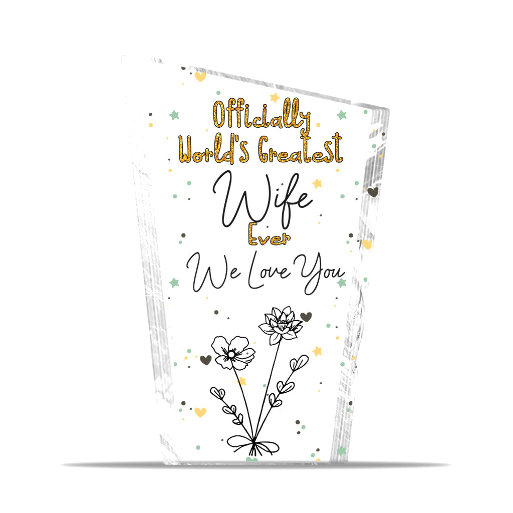 Offiziell die beste Mama der Welt – Geschenk für Mama, Oma, Ehefrau, Papa, Opa, Ehemann – Personalisierte Acrylplakette in individueller Form