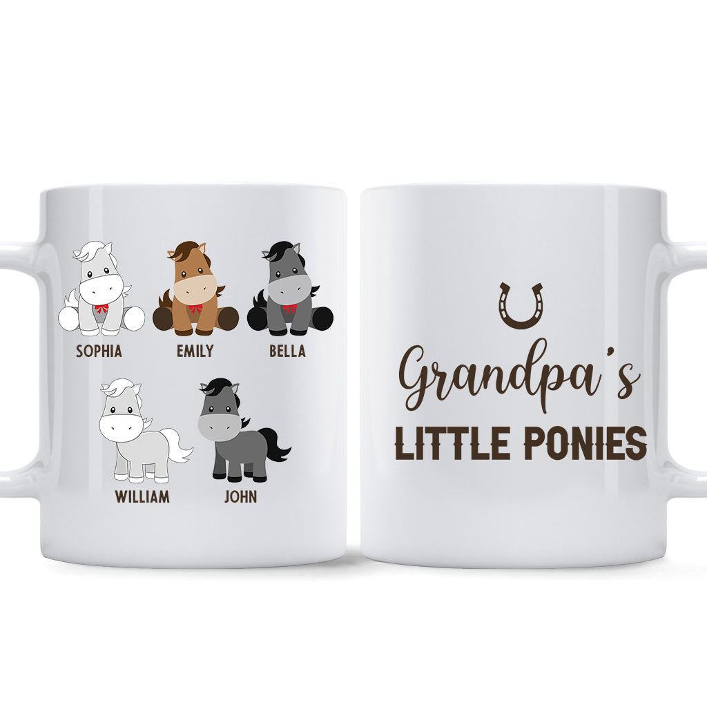 Daddy's Little Ponies - Horse gift for dad,grandpa, husband, him - Personalized Mug