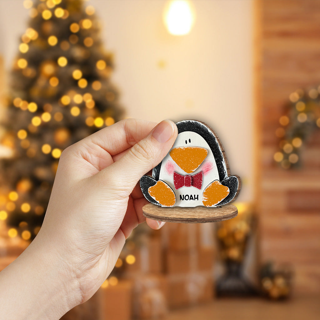 Frohe Weihnachten – Personalisierte, freistehende Holzplakette für die Familie