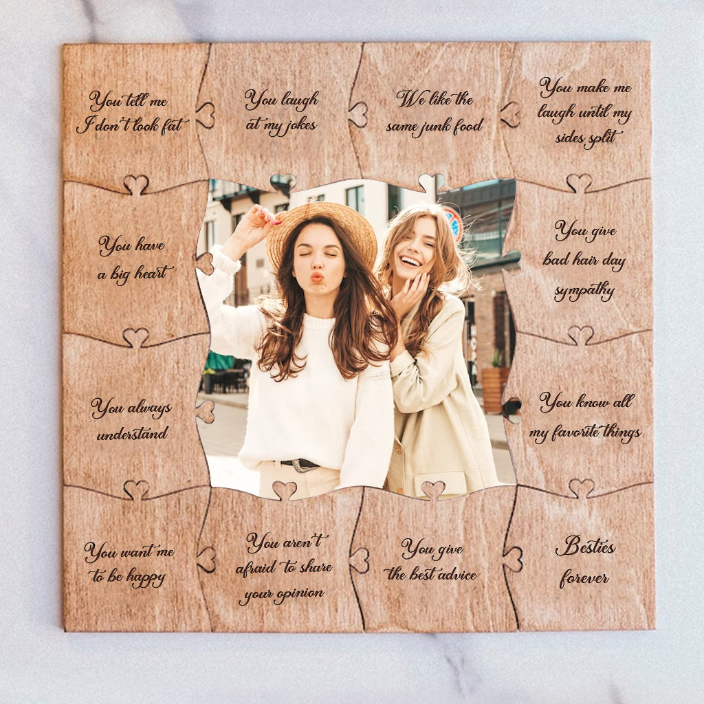 Reason Why I Love You Bestie - Personalized Bestie Picture Wooden Puzzle