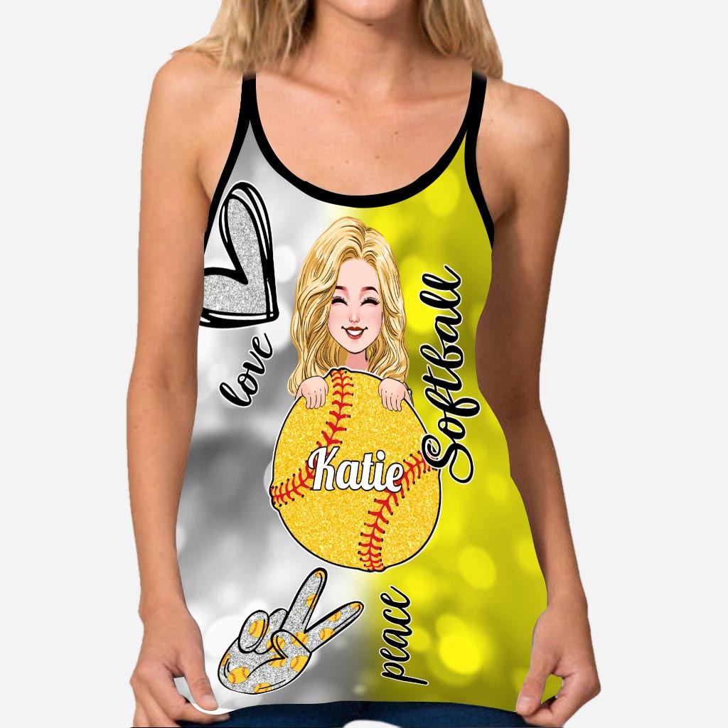 Coole Softball-Mama – Personalisiertes Softball-Tanktop mit Kreuz