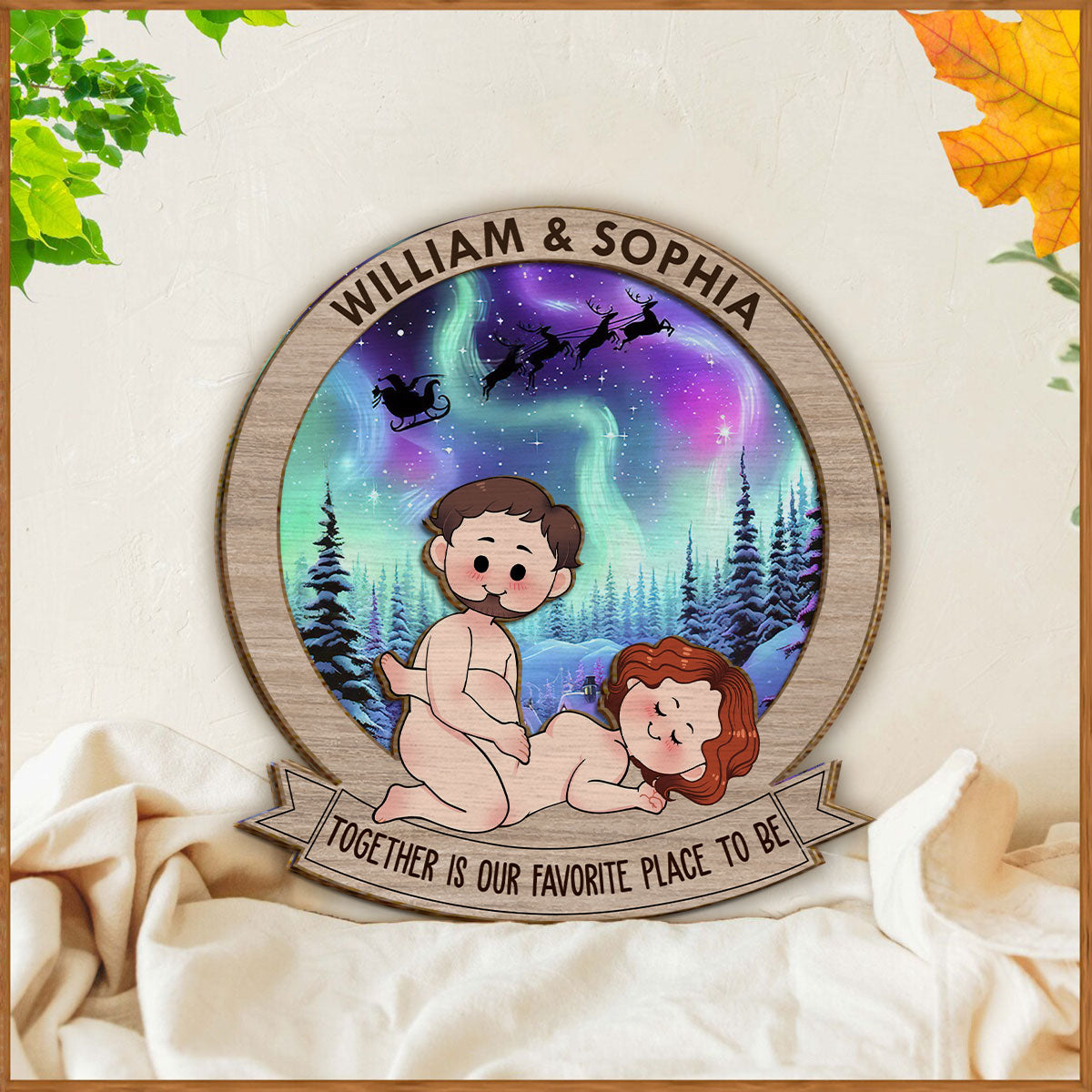 Zusammen ist mein Lieblingsmoment – ​​Geschenk für Ehemann, Ehefrau, Freundin, Freund – Personalisiertes 2-lagiges Holzschild / Holzplakette