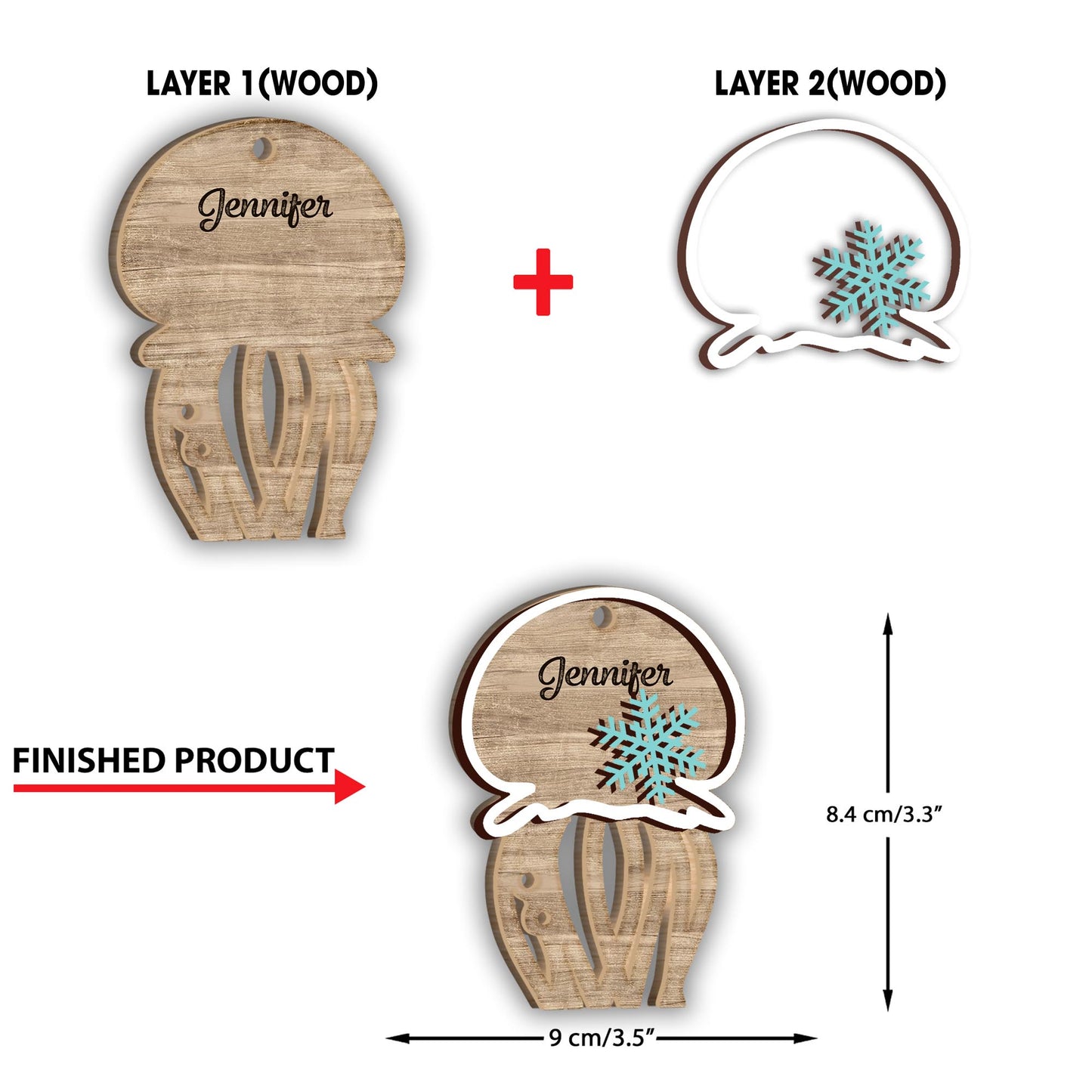 Love The Sea - Personalized Sea Lover 2 Layered Piece Ornament