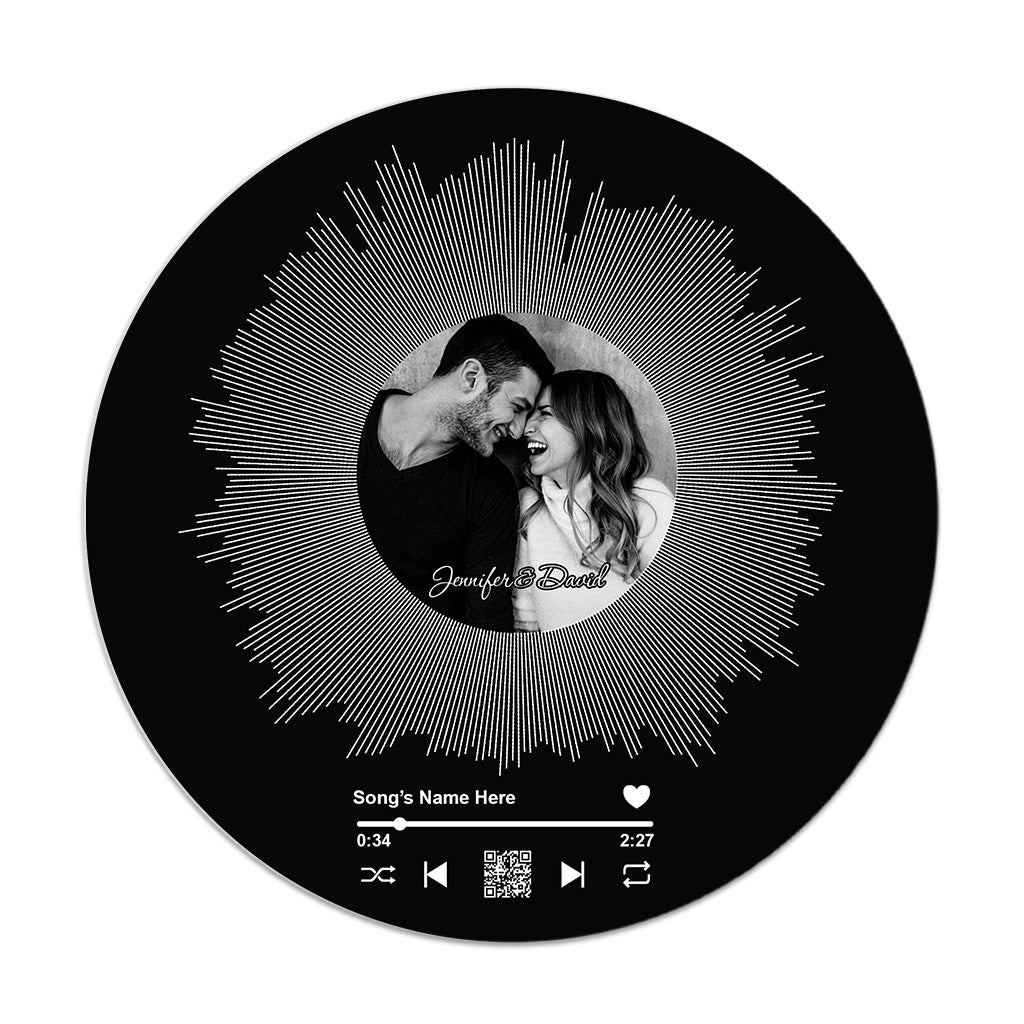 Our Love Song - Personalized Couple Round Wood Sign