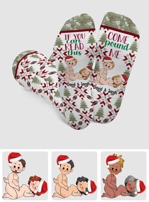 Wenn du das lesen kannst, dann hau mich um! – Geschenk für Ehemann, Ehefrau, Freund, Freundin – Personalisierte Socken