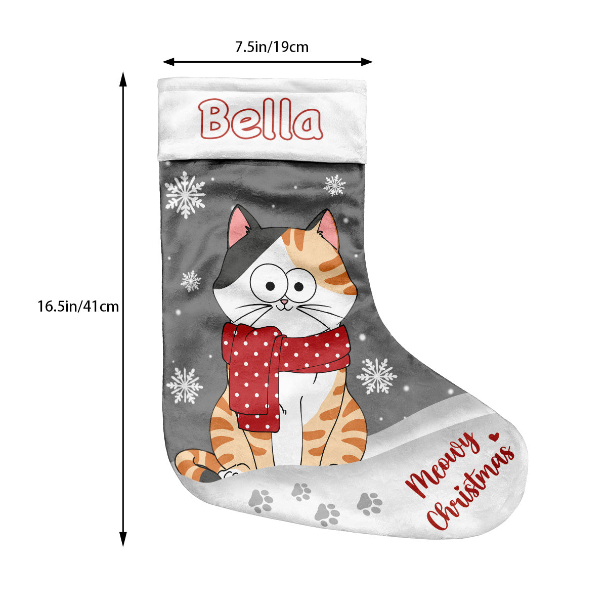 Miau-Weihnachten – personalisierte Katzen-Weihnachtsstrümpfe