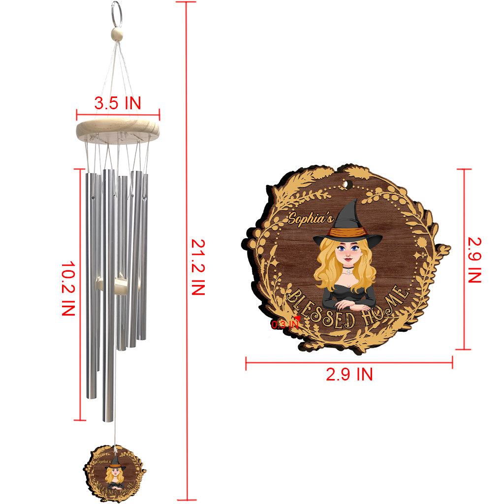 Gesegnetes Zuhause – Personalisiertes Hexen-Windspiel