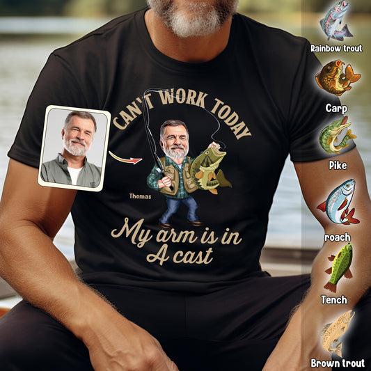 Photo Inserted Funny Fishing - Personalized Fishing T-shirt & Hoodie