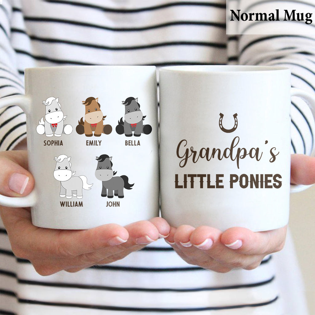 Daddy's Little Ponies - Horse gift for dad,grandpa, husband, him - Personalized Mug