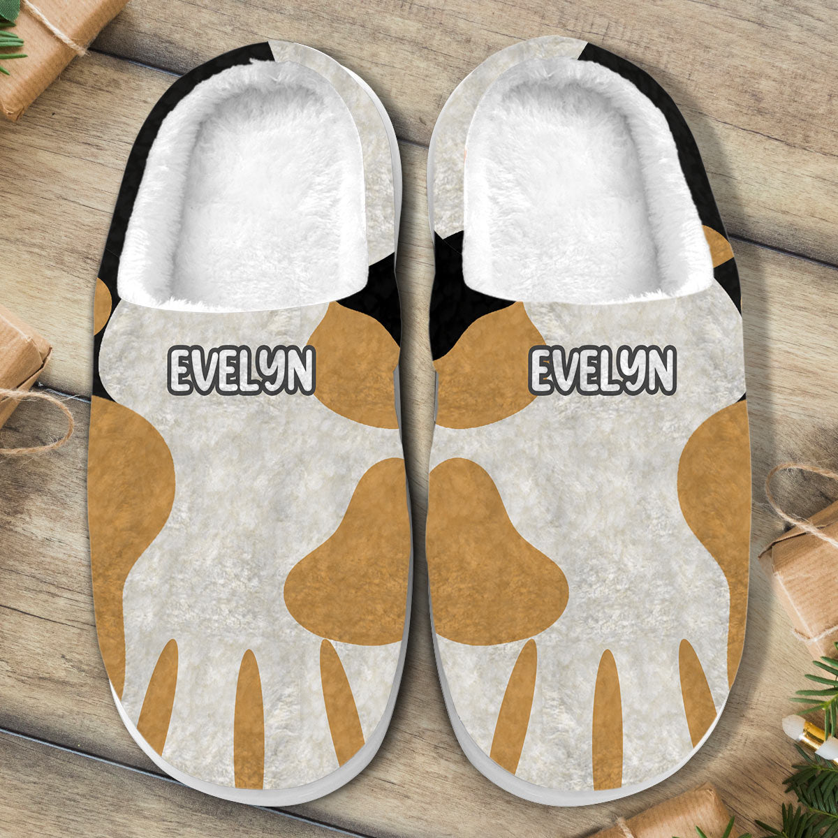 Niedliche Katzenpfoten – Geschenk für Katzenliebhaber – Personalisierte Hausschuhe