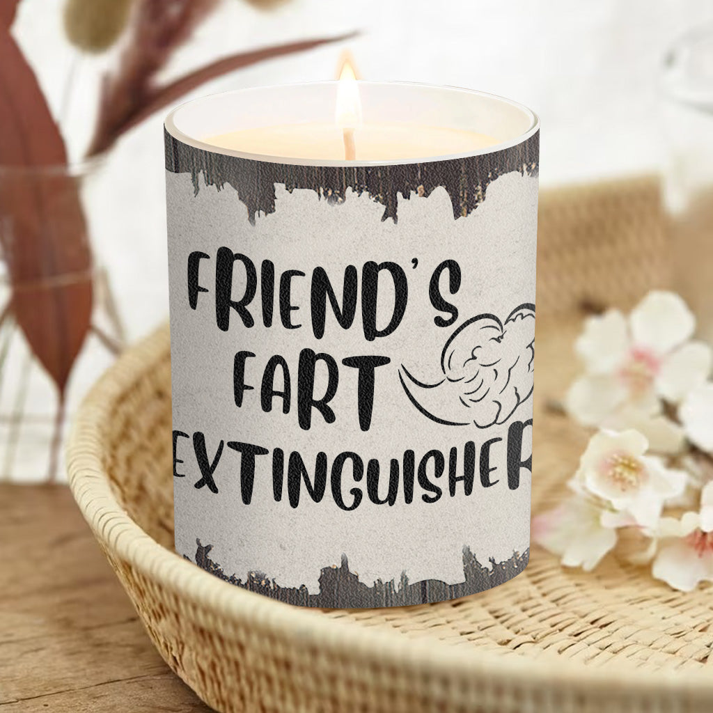 Furzlöscher – Geschenk für Papa, Oma, Opa, Mama, Onkel, Tante, Sohn, Tochter, Bruder, Schwester, Enkelin, Enkel, Ehemann, Ehefrau, Freund, Freundin, Freund – Personalisierte Kerze mit Holzdeckel