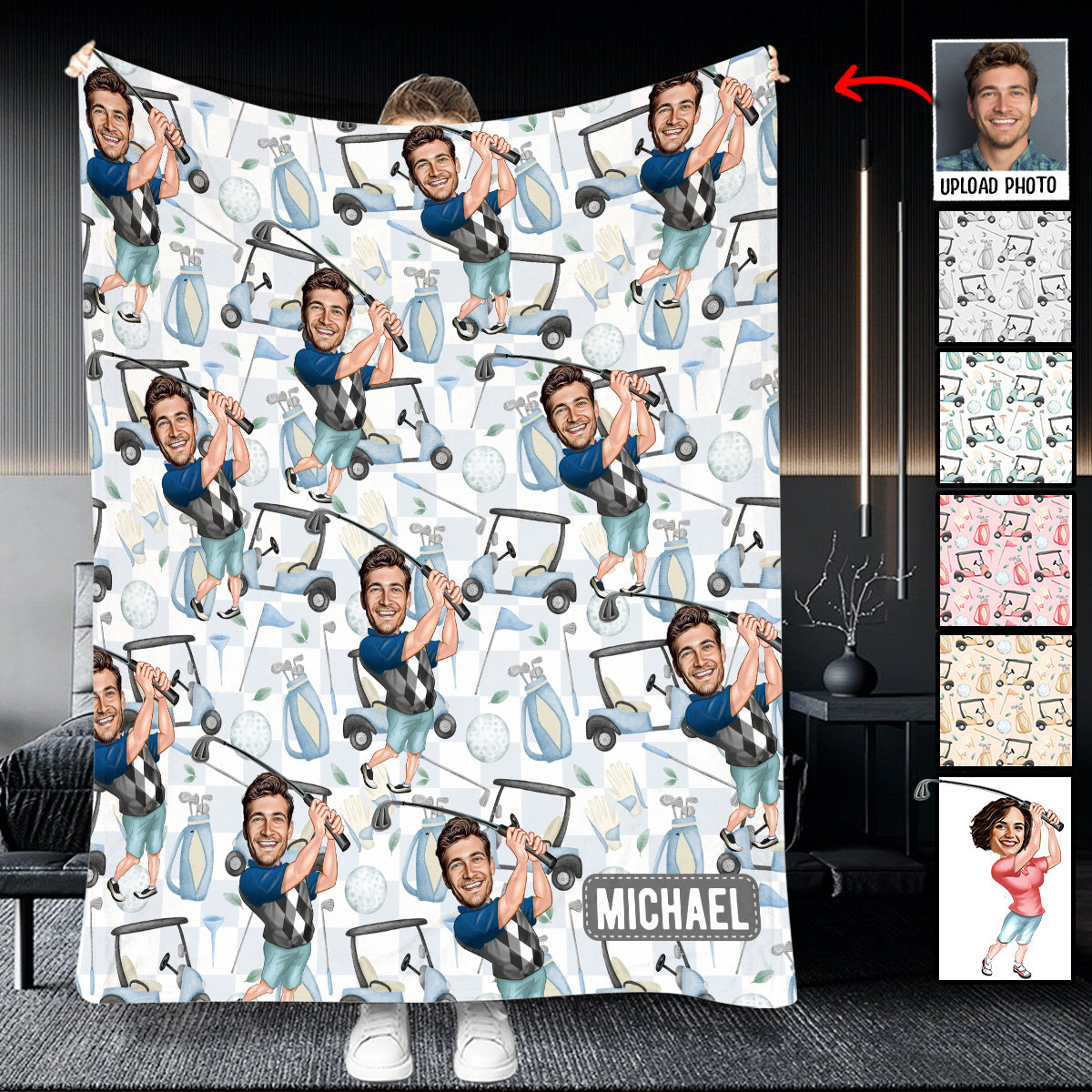 Gift For Golf Dad, Uncle, Husband...  - Personalized Golf Blanket