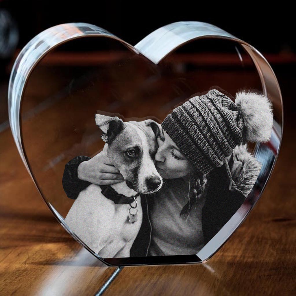 In liebevoller Erinnerung – Geschenk für Hunde- und Katzenliebhaber – Personalisierte 3D-Herz-Kristalllampe mit Lasergravur