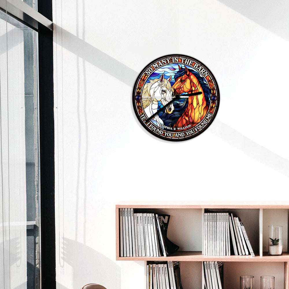 So Many In The Barn - Horse gift for husband, wife, boyfriend, girlfriend - Personalized Wall Clock