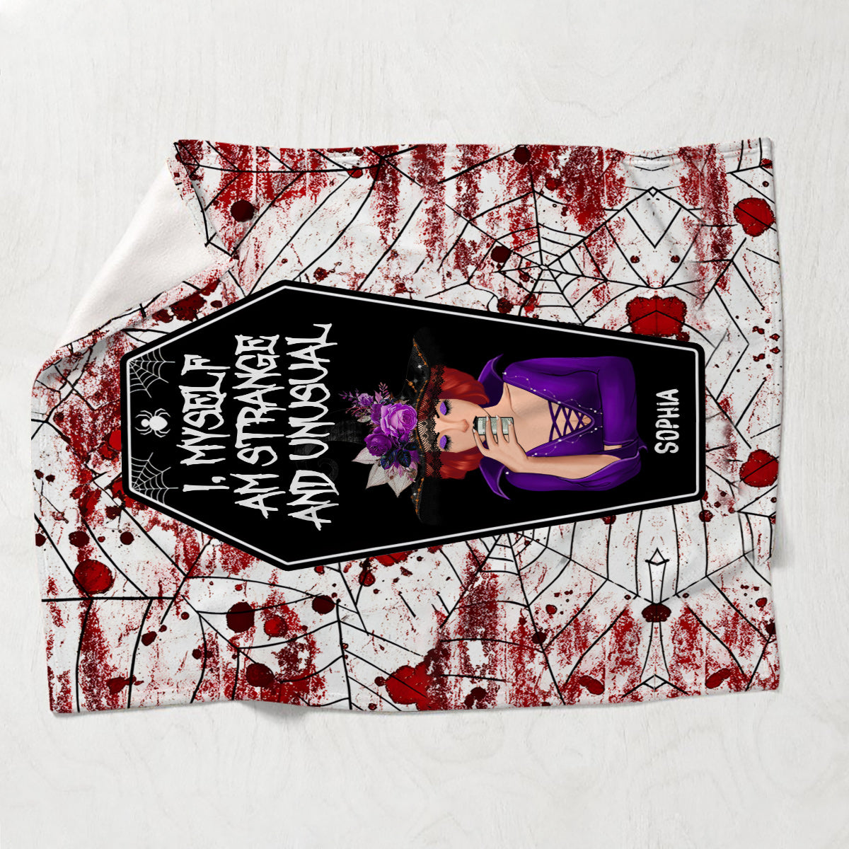 Ich selbst bin seltsam und ungewöhnlich – Personalisierte Hexendecke