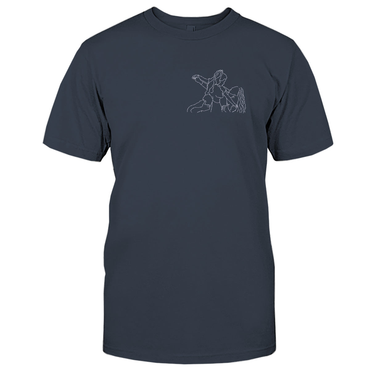 Custom Line Art - Personalized Family Embroidered T-shirt