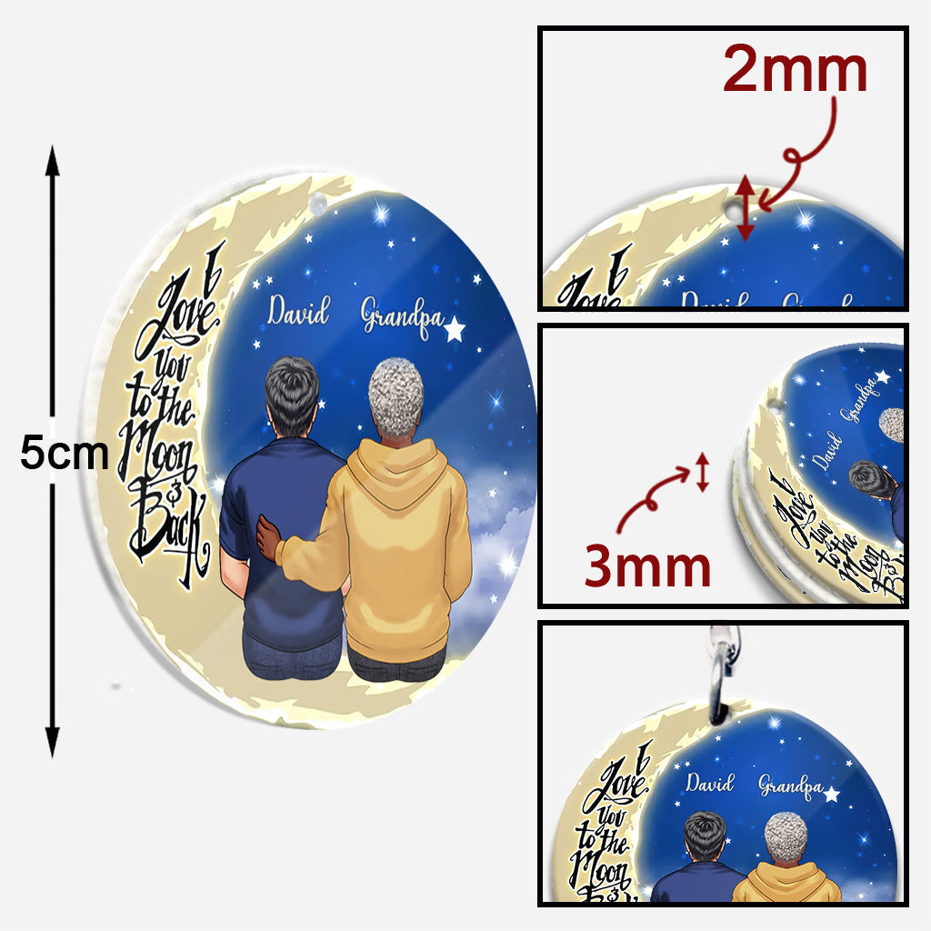 Bis zum Mond und zurück – Geschenk für Oma, Mama, Papa, Opa – Personalisierter Schlüsselanhänger