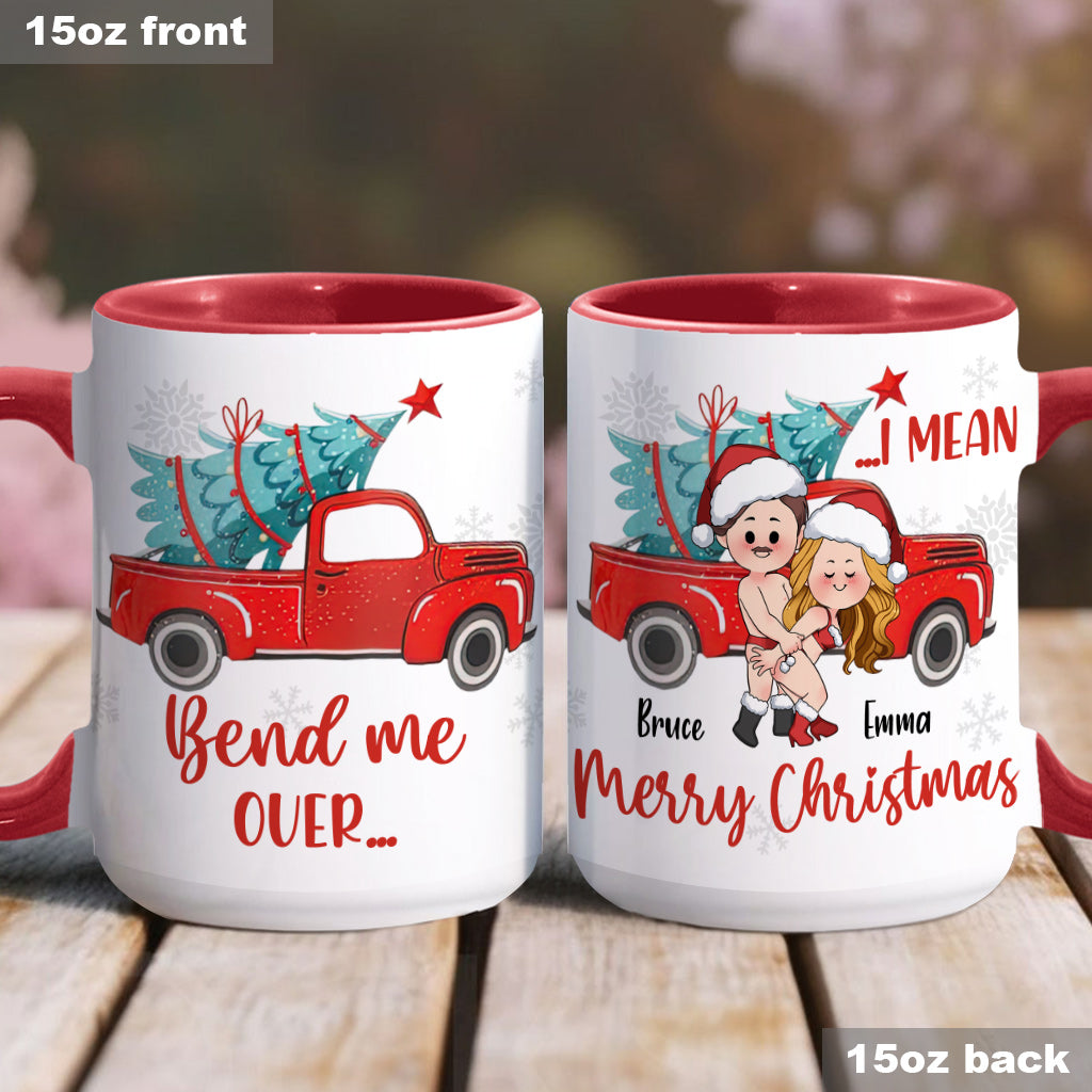 „Bend Me Over I Mean Merry Christmas“ – personalisierte Tasse für Paare