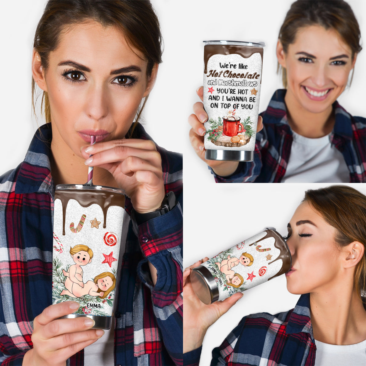 Heiße Schokolade und Marshmallows – personalisierter Pärchenbecher